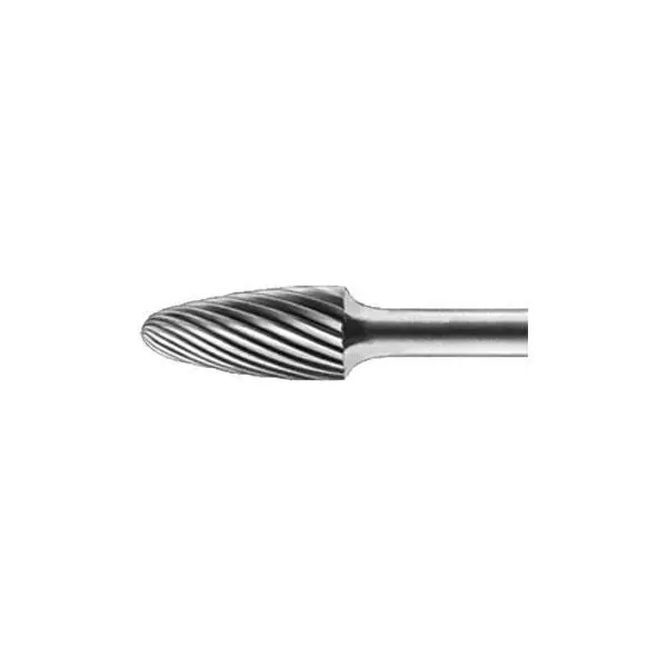 Solid Carbide Burrs 1/4" Shank - Tree Radius End 3/4" Dia. 1" Flute 1