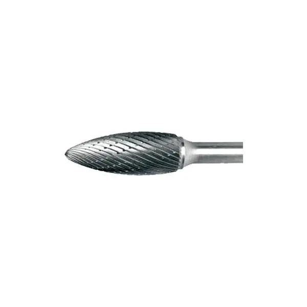 Solid Carbide Burrs 1/8" Shank - Flame 1/8" Dia. 1/4" Flute 1
