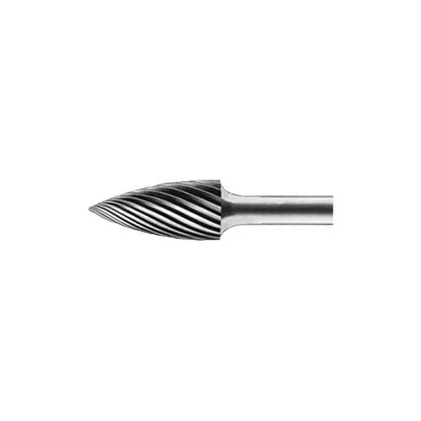 Solid Carbide Burrs 1/8" Shank - Tree 1/8" Dia. 3/8" Flute 1