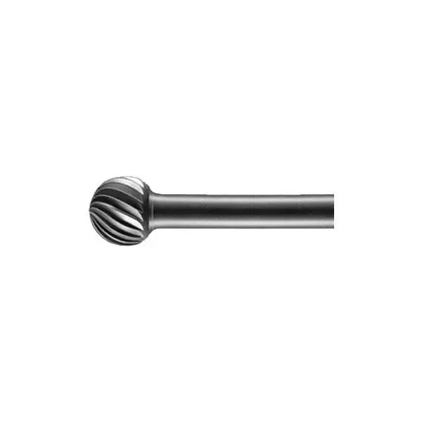Solid Carbide Burrs Aluminum Cut 1/4" Shank - Ball 3/8" Dia. 5/16" Flute 1