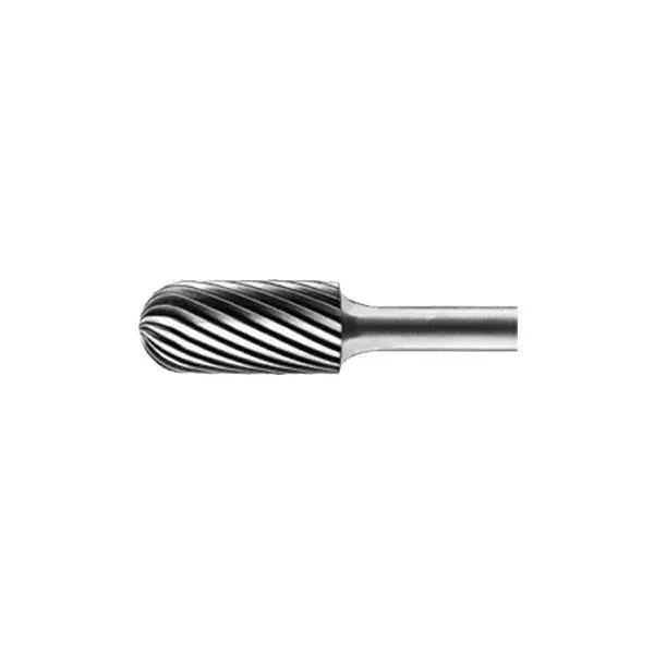 Solid Carbide Burrs Aluminum Cut 1/4" Shank - Cylindrical-Radius End 1/2" Dia. 1" Flute 1