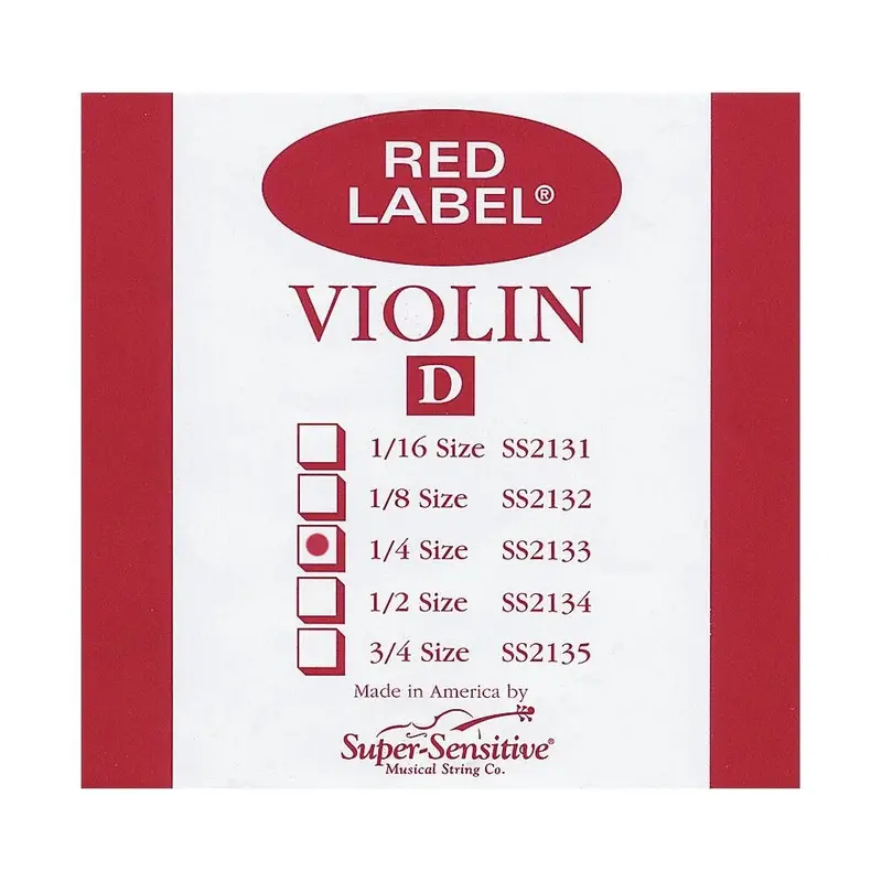 Super Sensitive Red Label D Violin String For 1/4 1