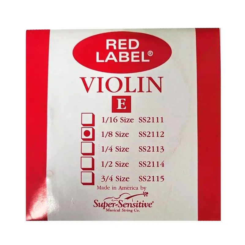 Super Sensitive Red Label E Violin String For 1/8 1