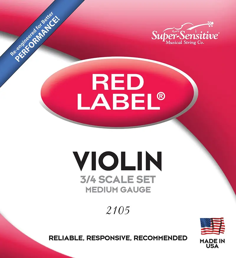 Super Sensitive Red Label: Violin String Set 3/4 - Medium Gauge 1
