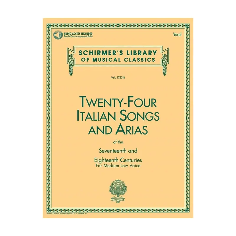 Twenty-Four Italian Songs And Arias Of The Seventeenth And Eighteenth Centuries: For Medium Low Voice 1
