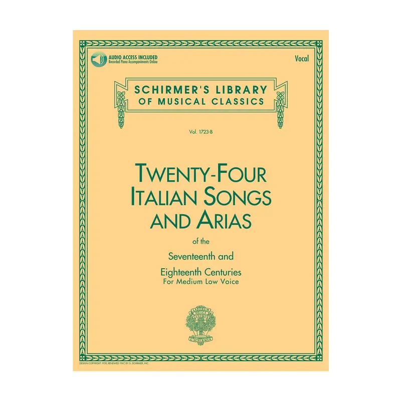 Twenty-Four Italian Songs & Arias For Medium Low Voice 1