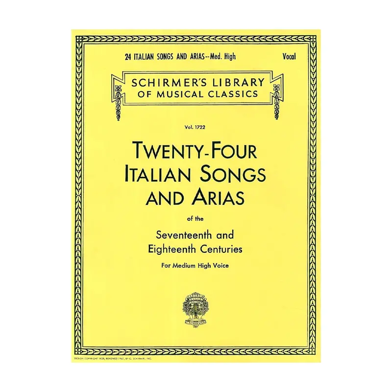 Twenty-Four Italian Songs & Arias Of The Seventeenth And Eighteenth Centuries For Medium High Voice 1
