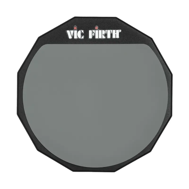 Vic Firth Vfpad12d 12" Double-Surface Practice Pad W/ Soft Rubber / Hard Rubber Surface 1