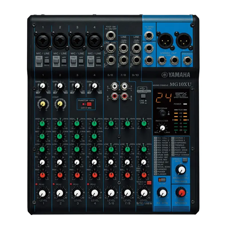 Yamaha 10-Channel Mg10xu Analog Mixer W/ Effect & Usb Interface 1