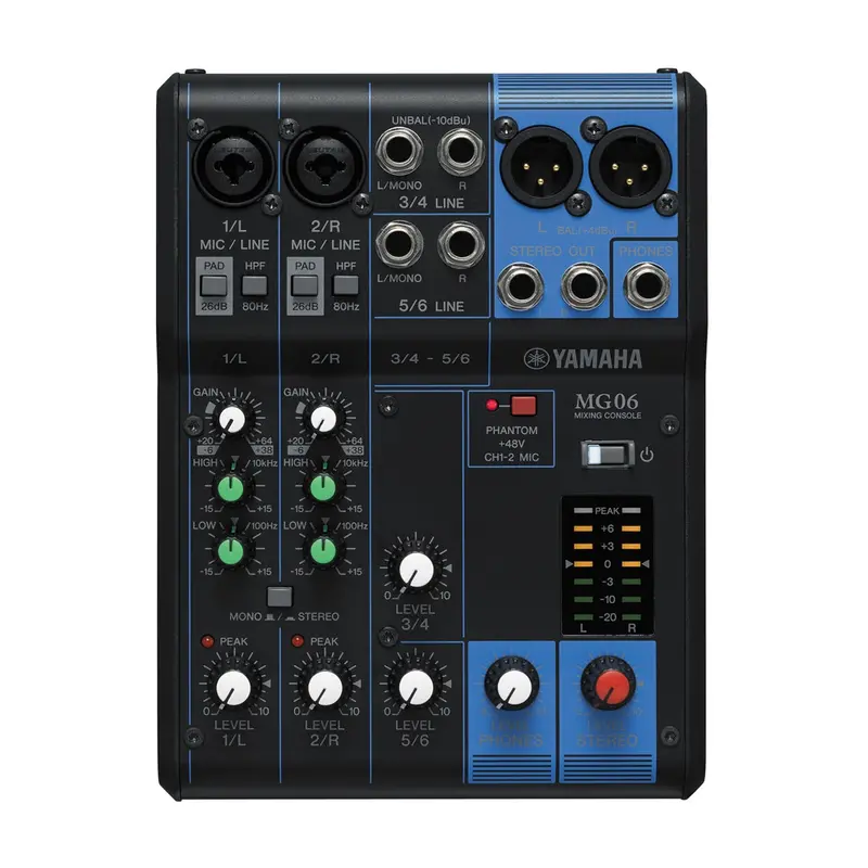 Yamaha 6-Channel Mg06 Analog Mixer 1