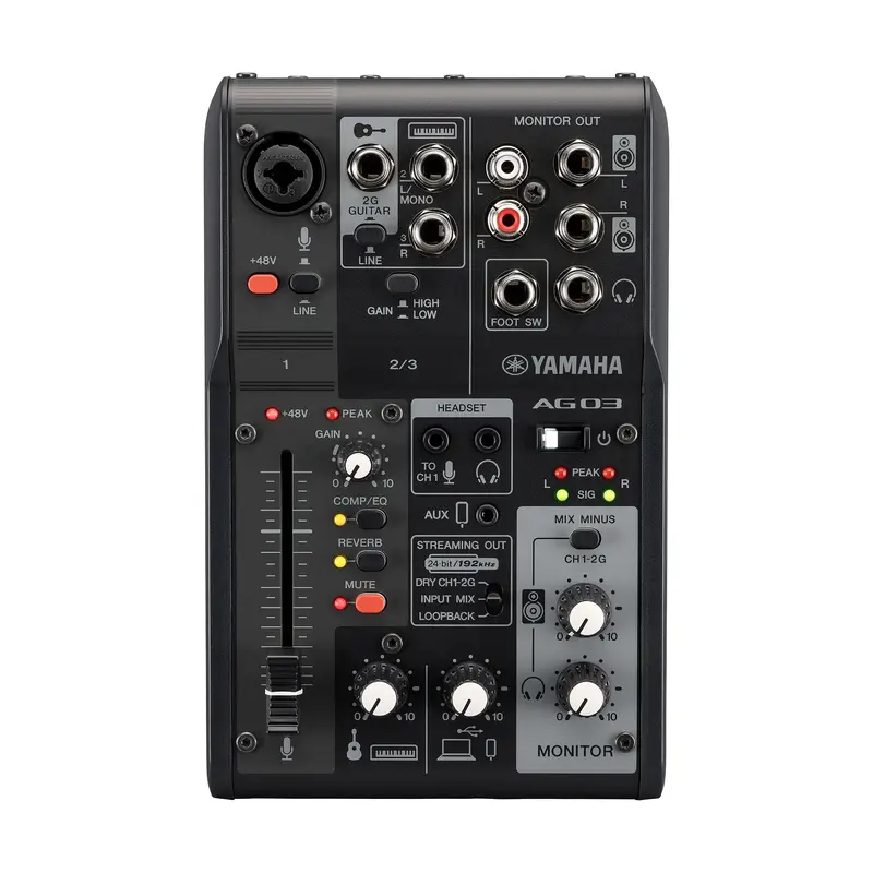 Yamaha Ag03 Mk2 3-Channel Mixer And Usb Audio Interface - Black 1