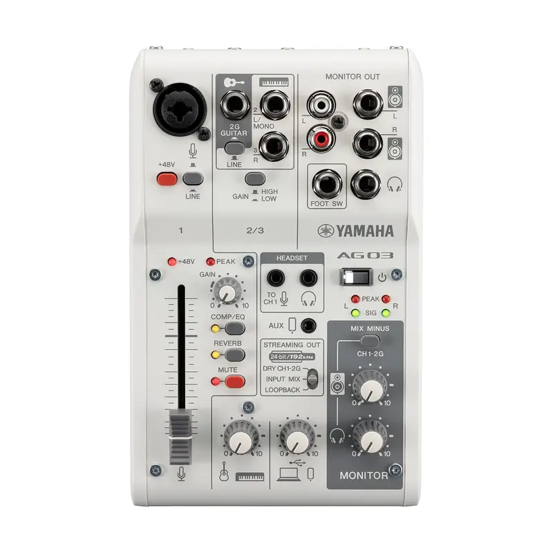 Yamaha Ag03 Mk2 3-Channel Mixer And Usb Audio Interface - White 1