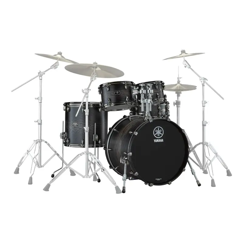 Yamaha Live Custom 5 Pc Hybrid Oak Shell Pack - Uzu Charcoal Sunburst 1