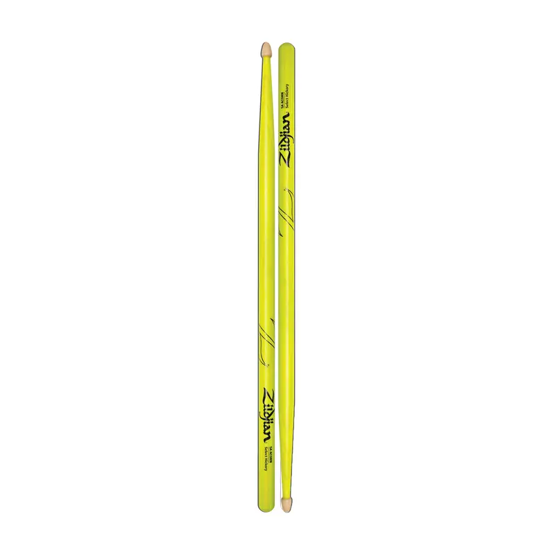 Zildjian Z5aacdgy 5A Acorn Neon Yellow Drumsticks 1