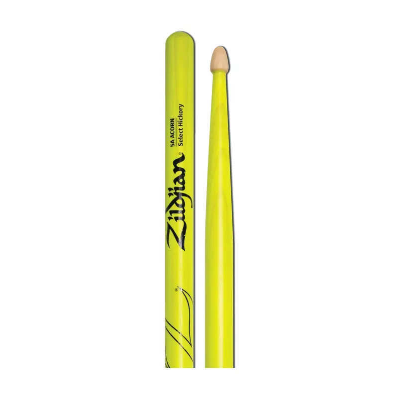 Zildjian Z5aacdgy 5A Acorn Neon Yellow Drumsticks 2