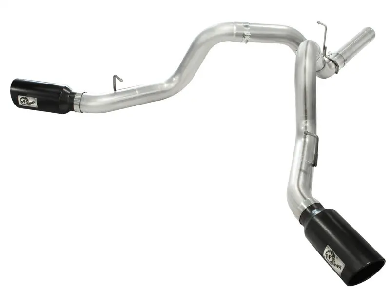 Afe Machforce Xp Diesel Exhaust – 4" Downpipe-Back, Full Stainless, Black Tips For Gm 6.6L Lml Trucks (2011–2014) 1