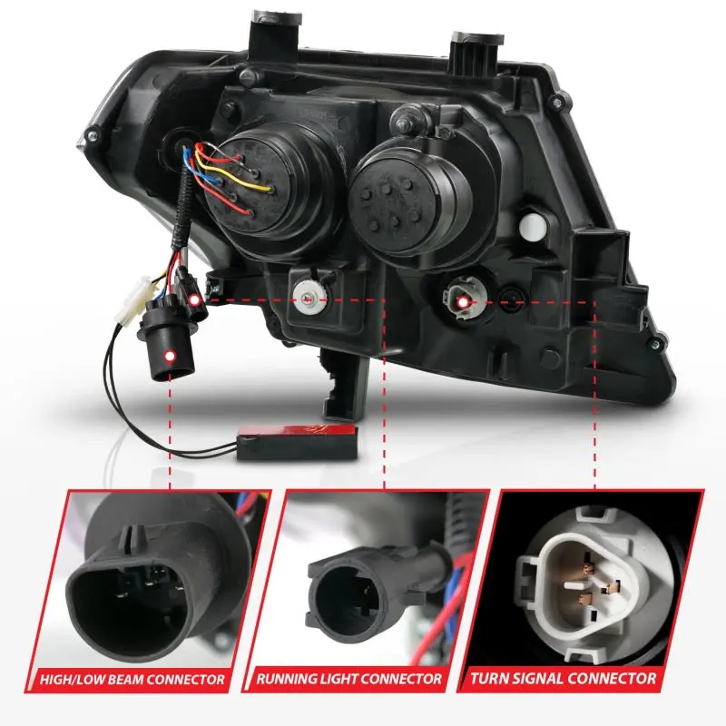 Anzo Chrome Projector Headlight Drls For 2009–2020 Nissan Frontier – Switchback & Sequential Led Functionality 2