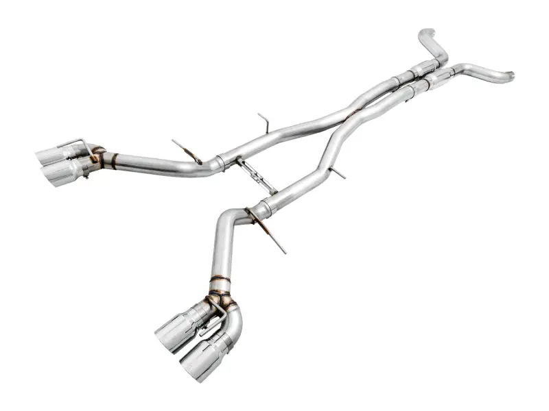 Awe Tuning Track Edition Resonated Cat-Back Exhaust For 2016–2019 Chevrolet Camaro Ss (Quad Chrome Silver Tips) 1