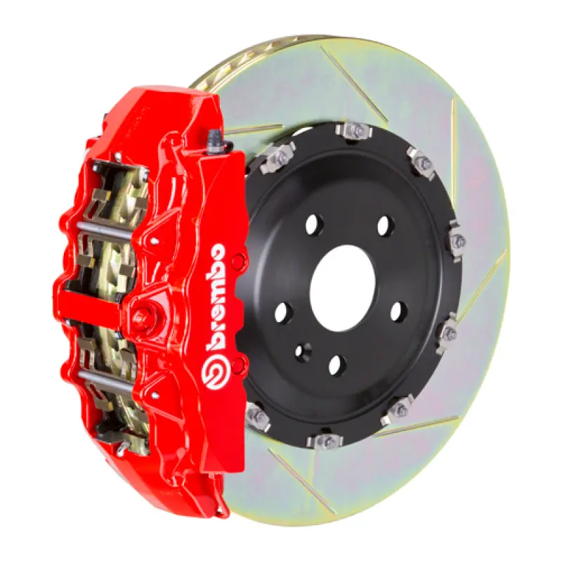 Brembo Gt Front Big Brake Kit For 2008–2014 Mercedes-Benz C63 Amg (Excluding Black Series) – 6-Piston Calipers, Slotted 380×34Mm Two-Piece Rotors (Red) 1