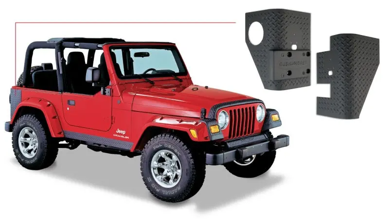 Bushwacker Trail Armor Rear Corner Guards – Black, Fits 1997–2006 Jeep Wrangler 1