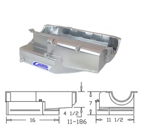 Canton Small-Block Chevy Oil Pan – Open-Chassis Design, 16" Long, Fits Pre-1985 Engines 2