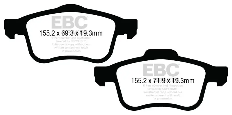 Ebc Redstuff Front Brake Pads For 2013+ Fiat 500L 1.4L Turbo 2