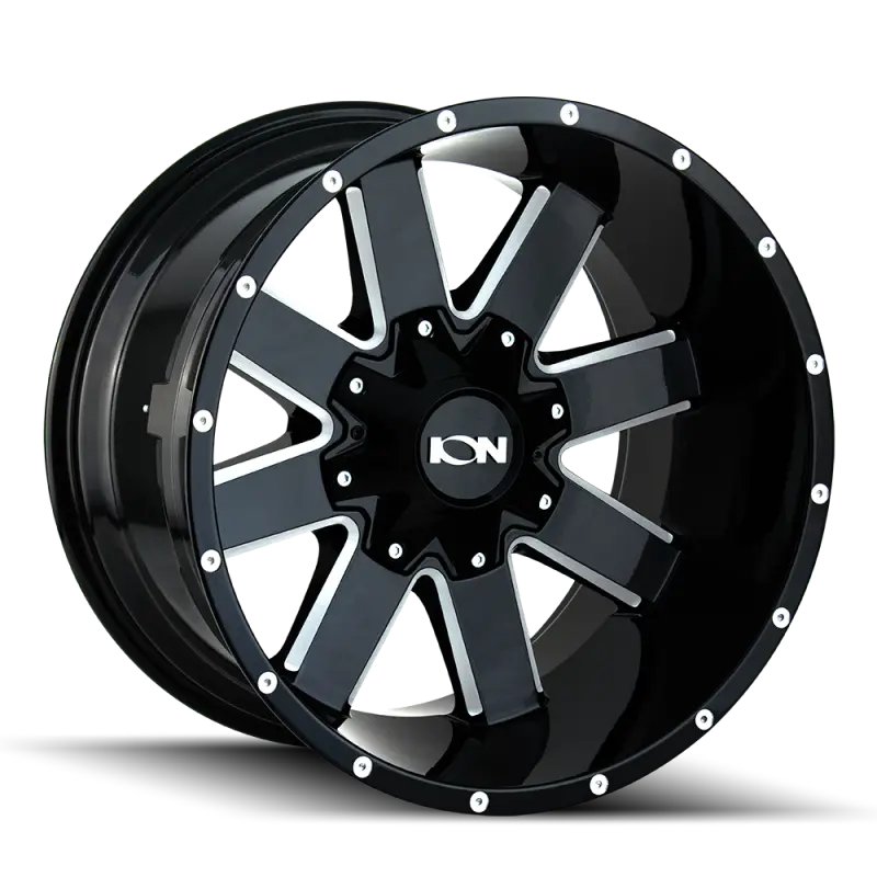 Ion Type 141 Gloss Black Milled Alloy Wheel – 18×9", 6×135 Bolt Pattern, 18Mm Offset, 106Mm Hub Bore 2
