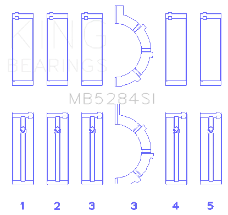 King Engine Bearings Main Bearing Set For Chrysler/Jeep 4.7L V8 – Oversize +0.25Mm 1