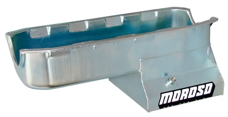 Moroso 7-Quart Steel Wet Sump Oil Pan For Pre-1985 Chevrolet Small Block Engines – Driver-Side Dipstick Design 1