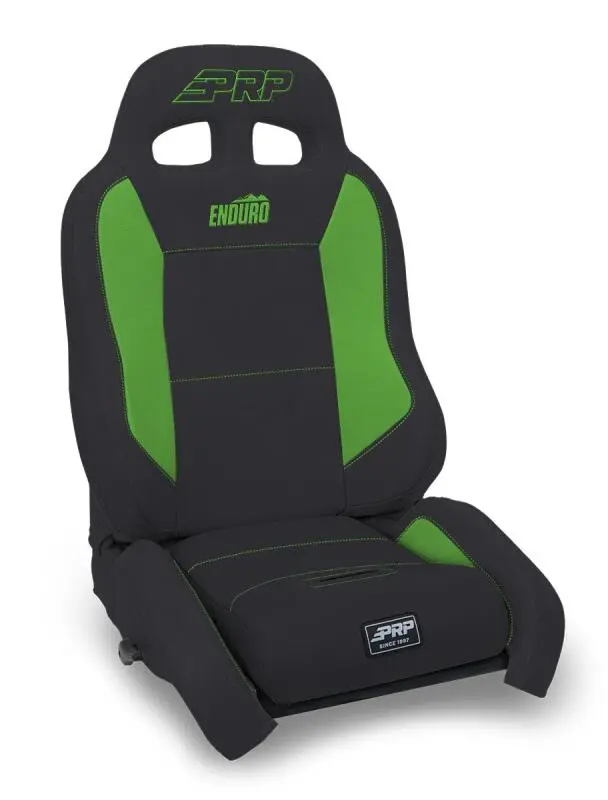 Prp Endurocrawl Suspension Seat – Reclining Off-Road Bucket, Black/Green Vinyl, Passenger Side 1