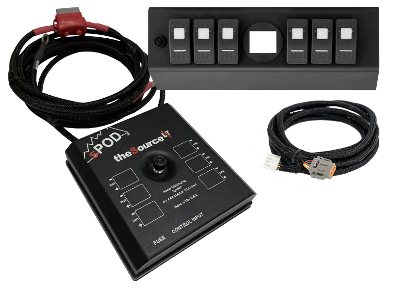 Spod Sourcelt Electrical Management System For 2007–2008 Jeep Wrangler Jk – Includes Genesis Adapter & Red Led Switch Panel 1