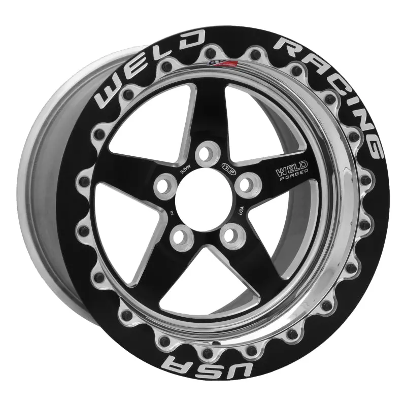 Weld S71 15X8.33 / 5X4.5 Bp / 5.5In. Bs Black Wheel (Low Pad) - Black Single Beadlock Mt 1