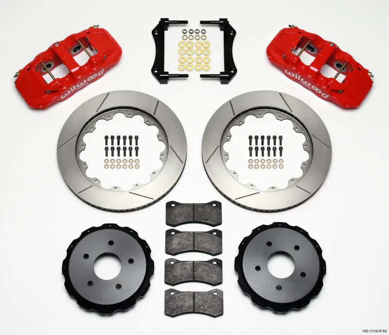 Wilwood Aero4 Red Rear Brake Kit — 14-Inch Rotors For 1997–2004 C5/C5 Z06 & 2005–2013 C6 Corvettes 1