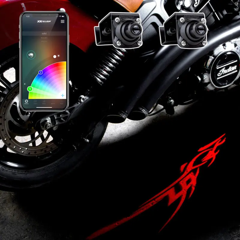 Xkchrome Bluetooth-Enabled Waterproof Led Welcome Lights – Curb Fx Projector Style (2-Pack) 1